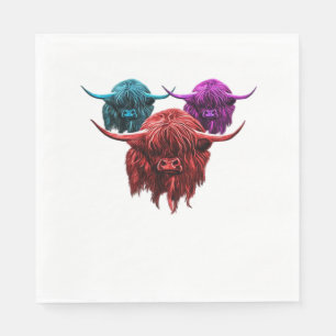 Scottish Highland Cow Colourful Herd Classic T-Shi Napkin