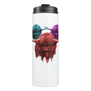 Scottish Highland Cow Colourful Herd Classic T-Shi Thermal Tumbler