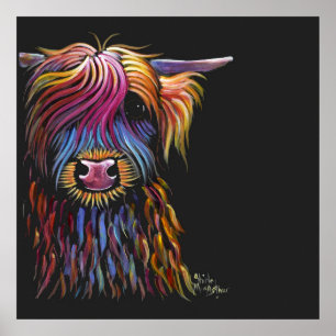 Scottish Highland Cow ' FLoWER PoT ' by Shirley M Poster