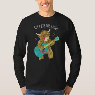 Scottish Highland Cow Guitarist Plays Rock Aye The T-Shirt