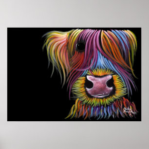 Scottish Highland Cow ' MacKENZIE ' by Shirley Mac Poster