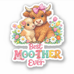 Scottish Highland Cow Mom Happy Mother's Day 