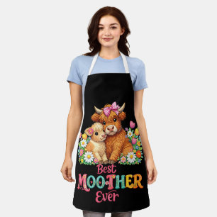 Scottish Highland Cow Mom Happy Mother's Day Apron