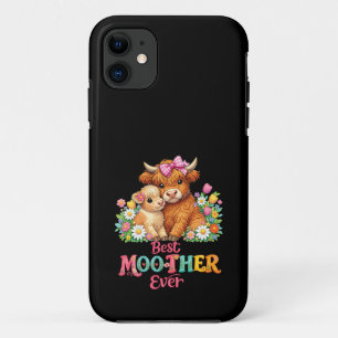 Scottish Highland Cow Mom Happy Mother's Day  iPhone 11 Case