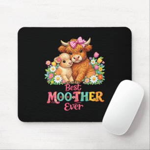 Scottish Highland Cow Mom Happy Mother's Day Mouse Pad