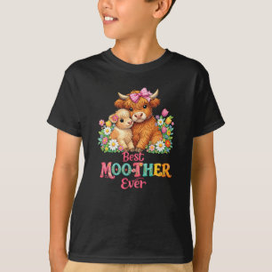 Scottish Highland Cow Mom Happy Mother's Day T-Shirt