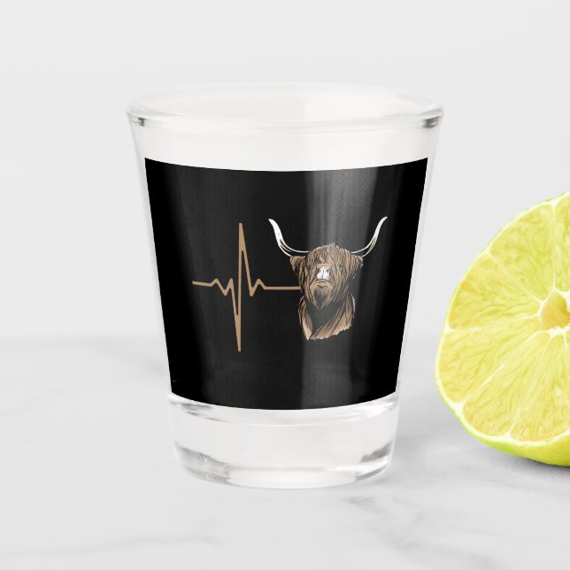 Scottish Highland Cow Shot Glass (Front)