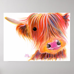 Scottish Highland Cow ' SWEET SATSUMA ' by Shirley Poster