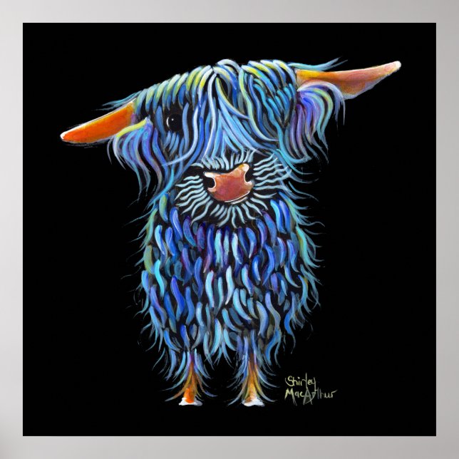 Scottish Highland Cow ' THoMaS ' by Shirley M Poster (Front)