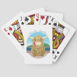 Scottish Highland Cow With Ocean Salty Hair Playing Cards