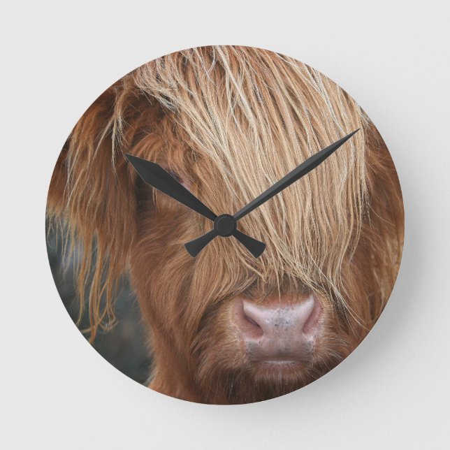 Scottish Highland Cows - Scotland Round Clock (Front)