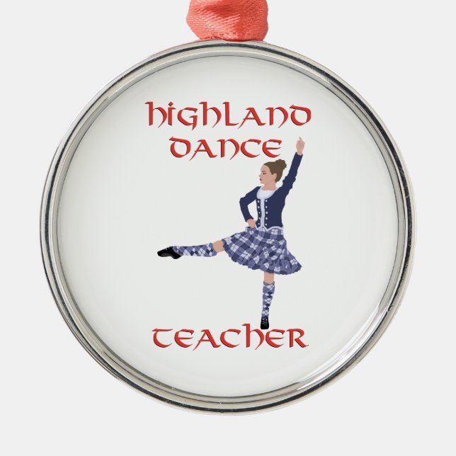 Scottish Highland Dance Teacher - Blue Metal Ornament (Front)