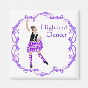 Scottish Highland Dancer Celtic Knotwork Purple Magnet