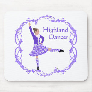 Scottish Highland Dancer Celtic Knotwork Purple Mouse Pad