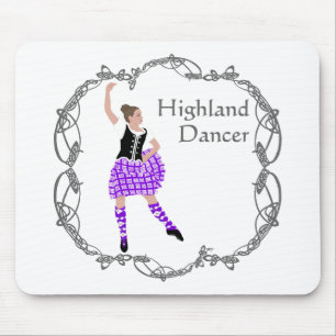 Scottish Highland Dancer Celtic Knotwork Purple Mouse Pad