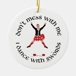 Scottish Highland Dancer Ceramic Ornament