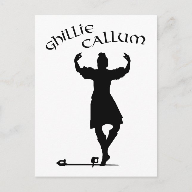 Scottish Highland Dancer Ghillie Callum Postcard (Front)