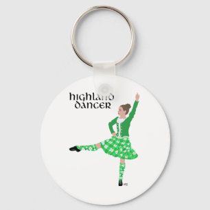 Scottish Highland Dancer Green Keychain