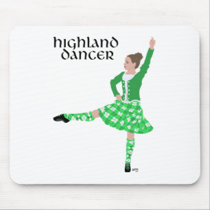 Scottish Highland Dancer Green Mouse Pad