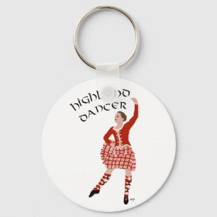 Scottish Highland Dancer in Red Keychain