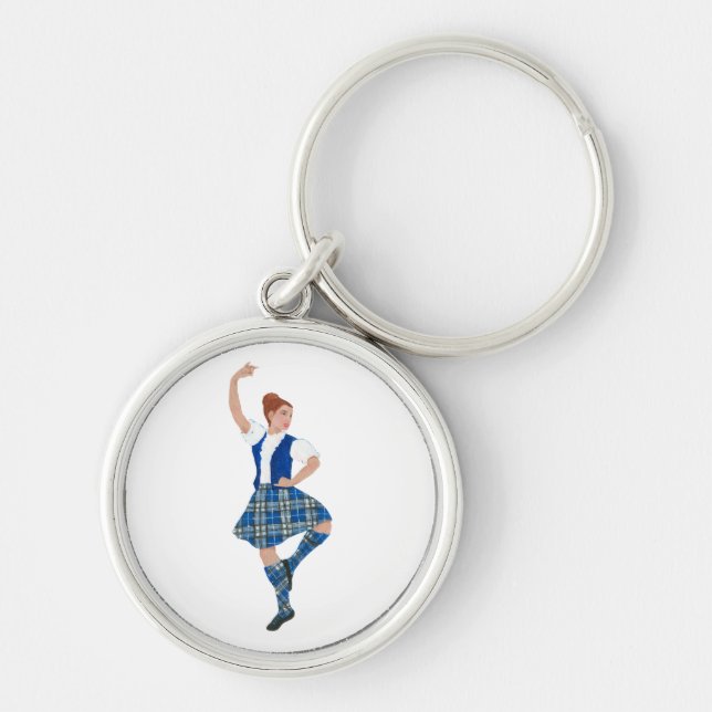 Scottish Highland Dancer - Nevil Plaid Keychain (Front)
