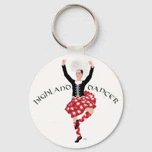 Scottish Highland Dancer Red and Black Keychain