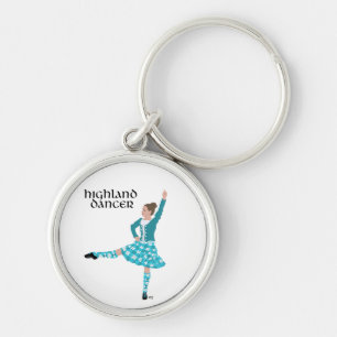 Scottish Highland Dancer - Turquoise Keychain