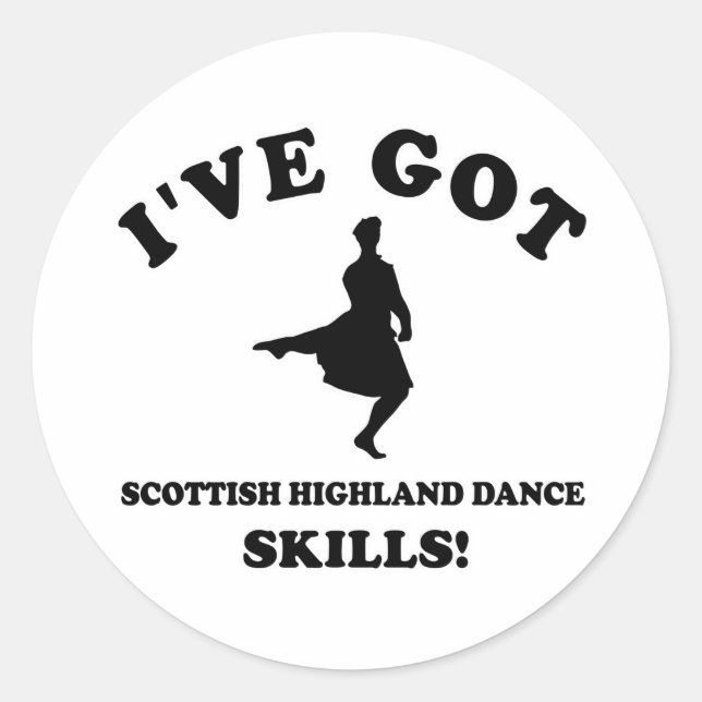 Scottish Highland dancing designs Classic Round Sticker (Front)