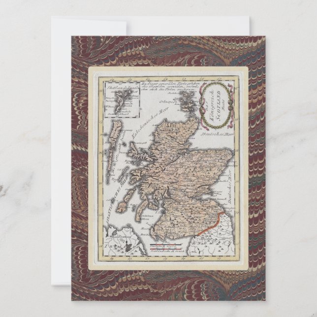 Scottish Highland Festival Antique Map Elegant Invitation (Front)