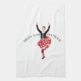 Scottish Highland Fling - Red Plaid Kitchen Towel
