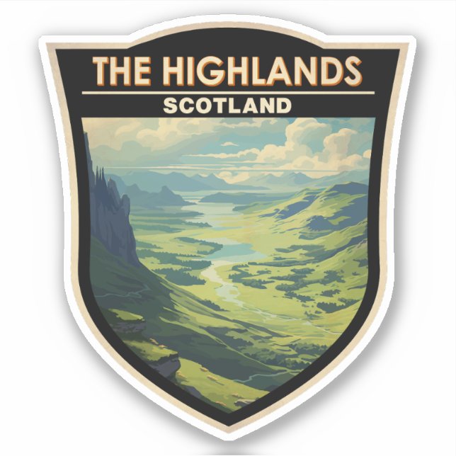 Scottish Highlands Scotland Travel Art Vintage (Front)