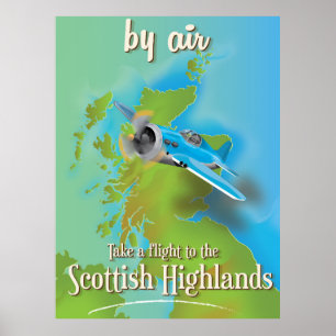 Scottish highlands travel poster