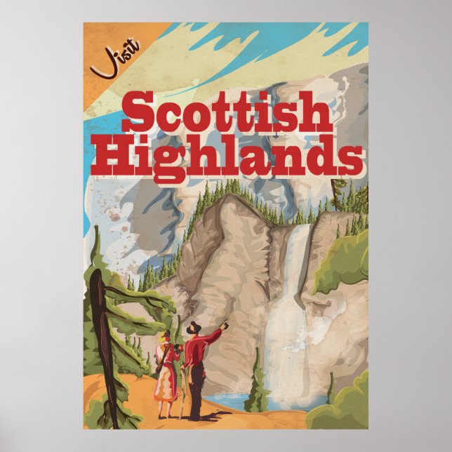 Scottish Highlands Vintage Travel poster (Front)