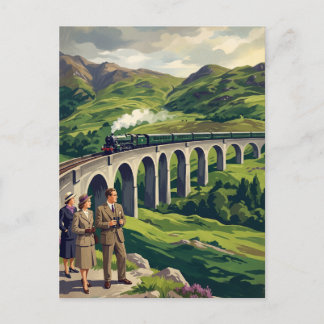 Scottish Highlands Vintage Travel Railway Postcard