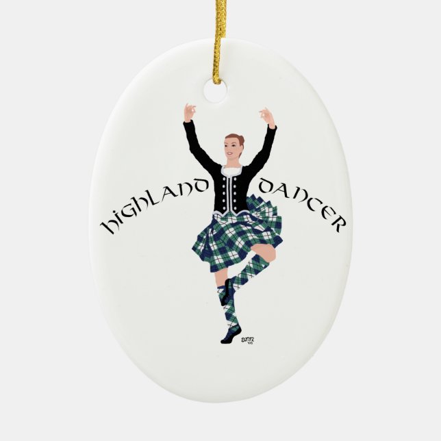Scottish Higland Dancer - Fling Ceramic Ornament (Front)