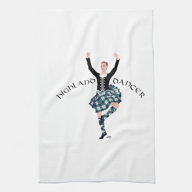 Scottish Higland Dancer - Fling Kitchen Towel (Vertical)