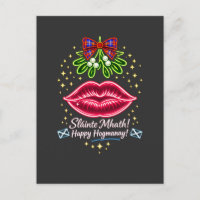 Scottish Hogmanay Mistletoe Neon Tartan Gift