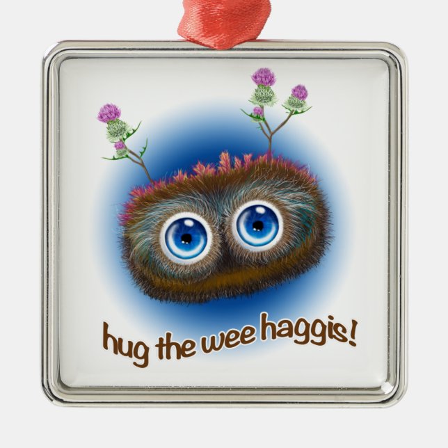 Scottish 'Hoots Toots Haggis' Metal Ornament (Front)
