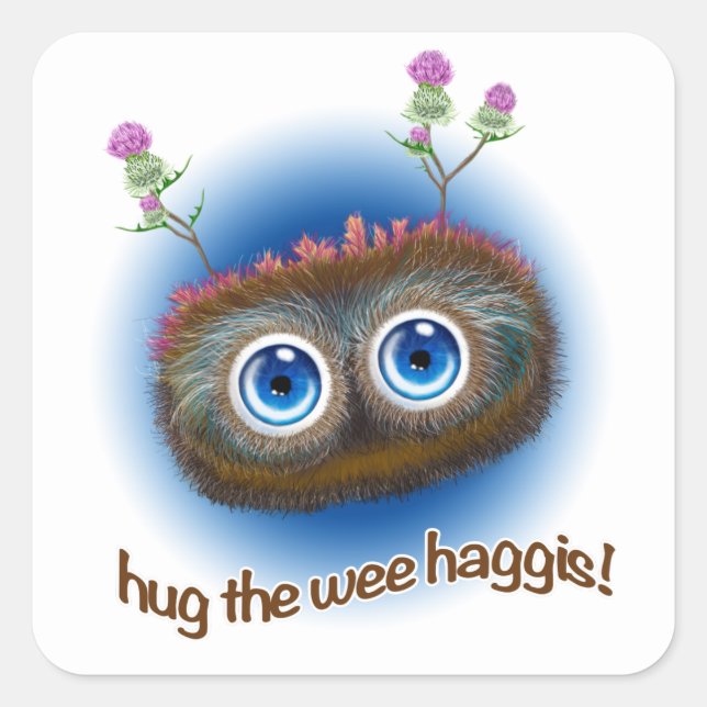 Scottish 'Hoots Toots Haggis' Square Sticker (Front)