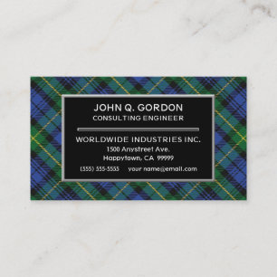 Scottish House of Gordon Clan Tartan Plaid Business Card