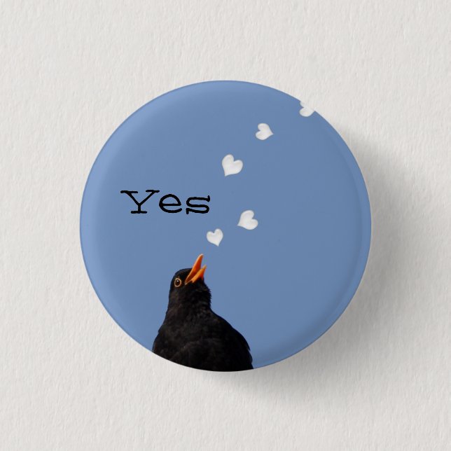 Scottish Independence Blackbird Song Button (Front)
