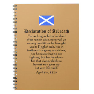 Scottish Independence Declaration of Arbroath Text Notebook