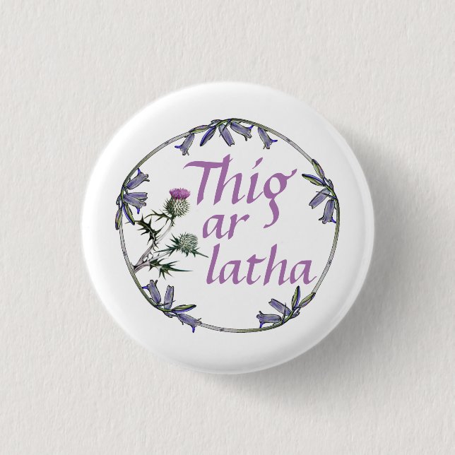 Scottish Independence Gaelic Bluebell  Button (Front)