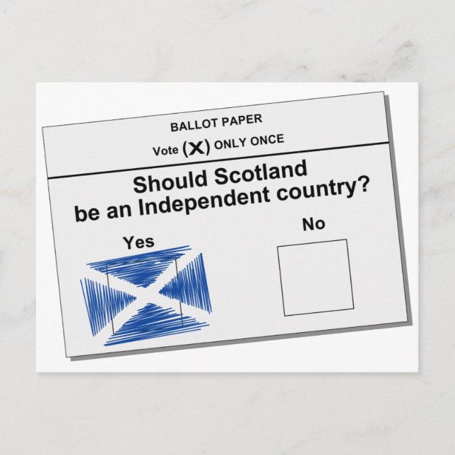 Scottish Independence Referendum Question Postcard (Front)