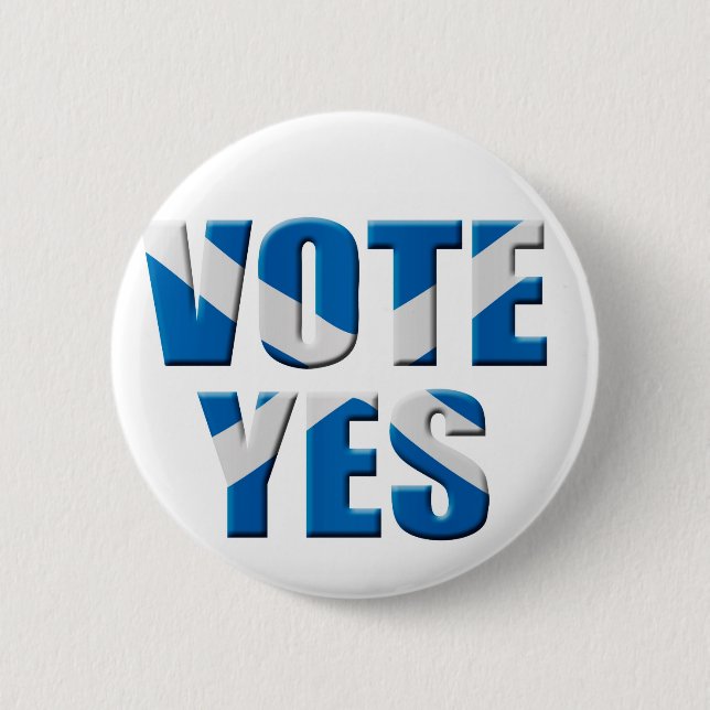 Scottish independence referendum - vote yes 2 inch round button (Front)