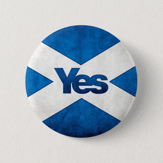 Scottish Independence - Saltire Yes Badge 2 Inch Round Button (Front)