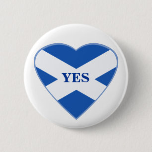 Scottish Independence Scotland Flag Heart Badge 2 Inch Round Button