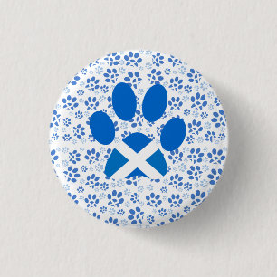 Scottish Independence Yes Cat Paw Print Badge 1 Inch Round Button