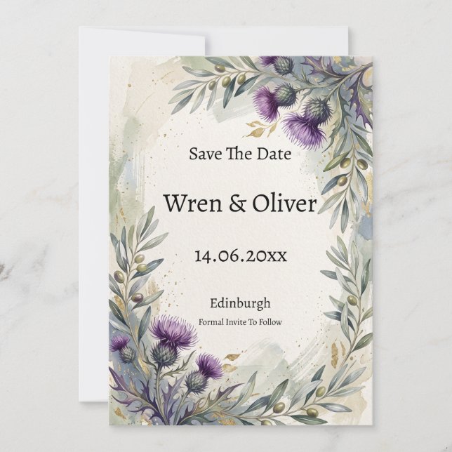 Scottish Italian Heritage Save the Date Card (Front)
