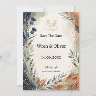 Scottish Italian Heritage Save the Date Card